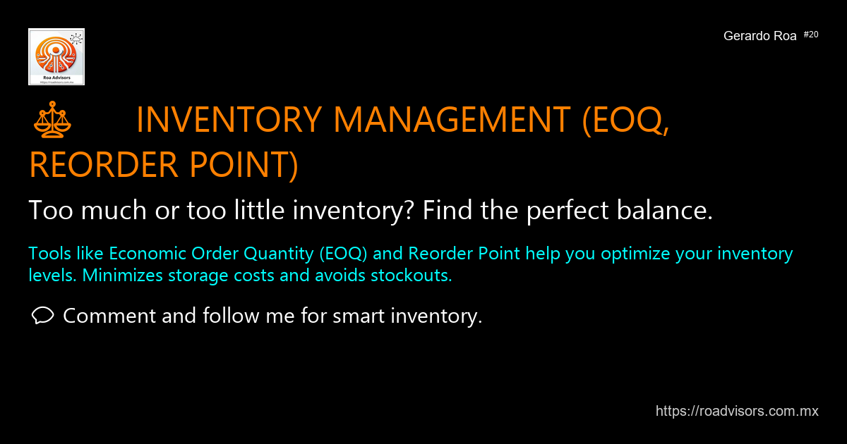 ⚖️ INVENTORY MANAGEMENT (EOQ, REORDER POINT)